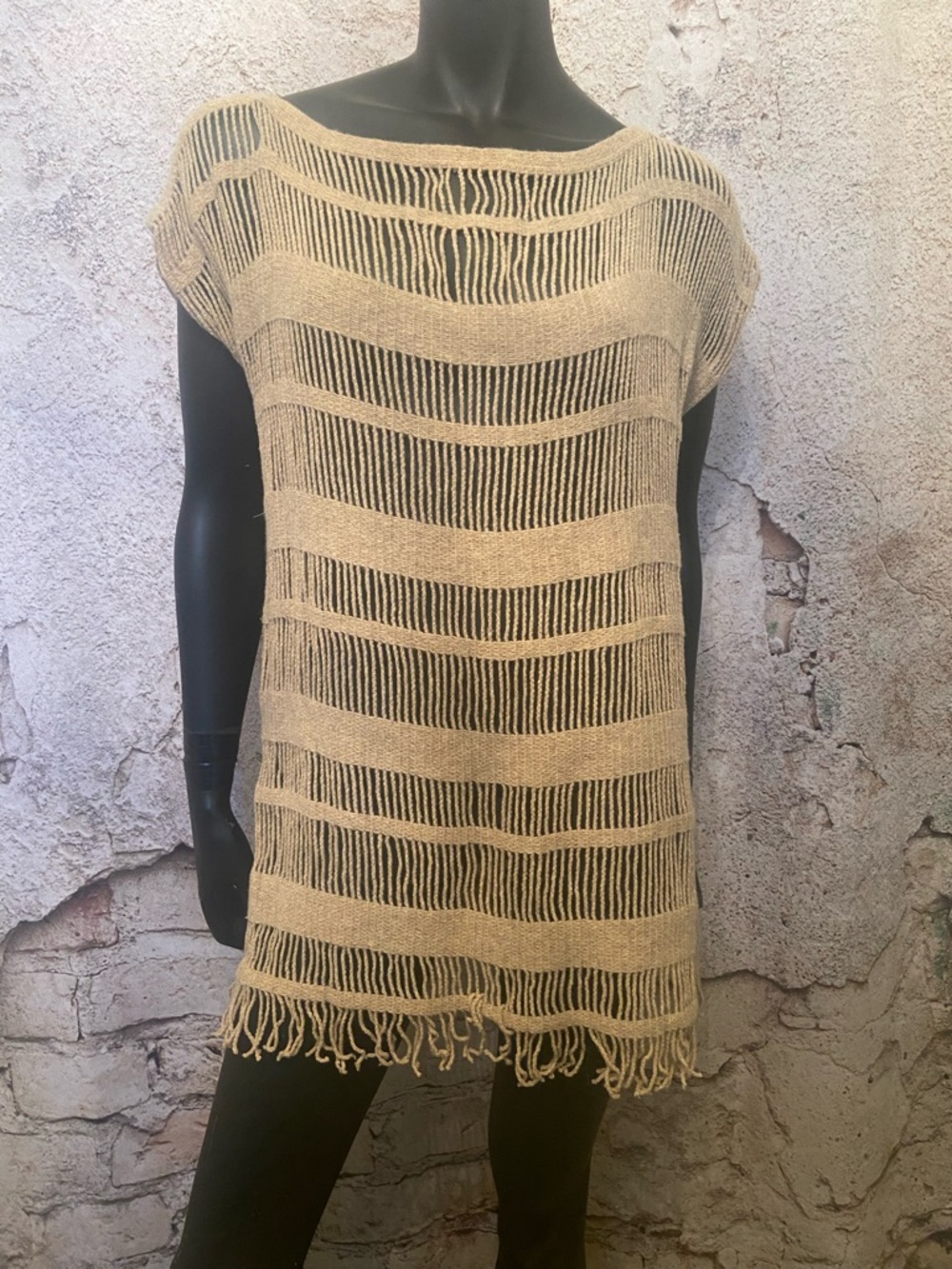 ALBA Tan Wool Blend Tunic Vest
